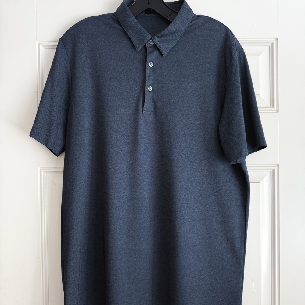 Theory Blue Polo Shirt Smooth Cotton